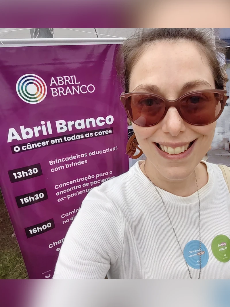 Participação no Abril Branco, evento de conscientização sobre câncer promovido do Instituto Camaleão.